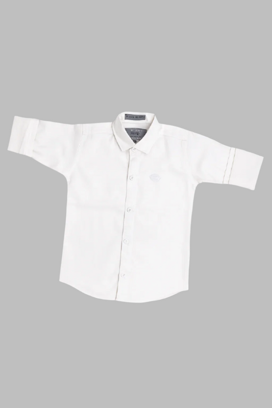 Classic White Formal Shirt for Boys – Full Sleeve
