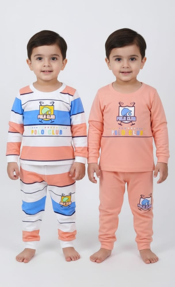 Boys Polo Club Nightwear Set – Pack of 2 (1–3 Years)