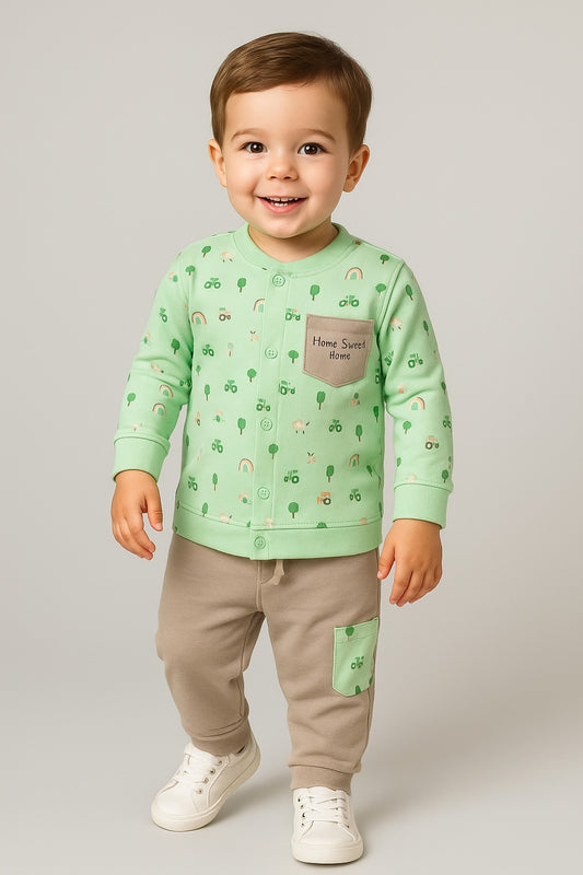 Baby Printed Sweatshirt & Jogger Set – Home Sweet Home Design