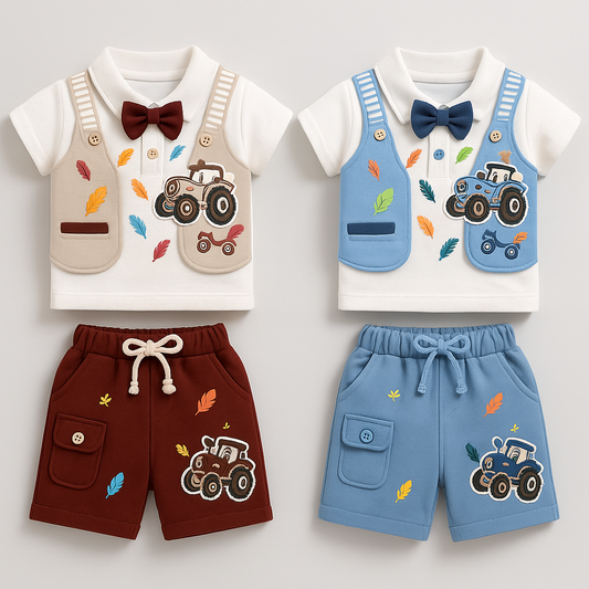 Gentleman Baby Set – Cotton Vest & Bow Tie Outfit