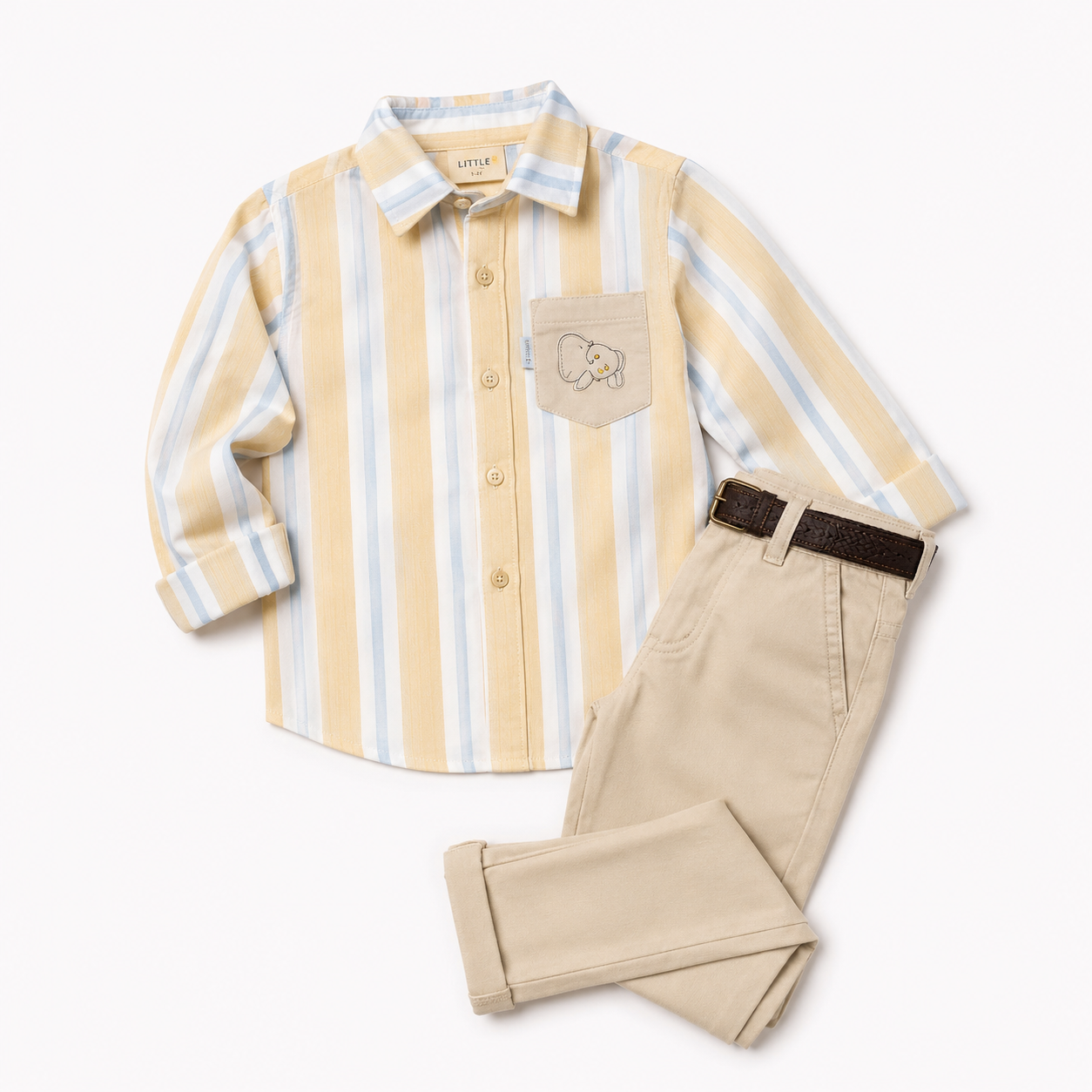 Boys Striped Shirt Set