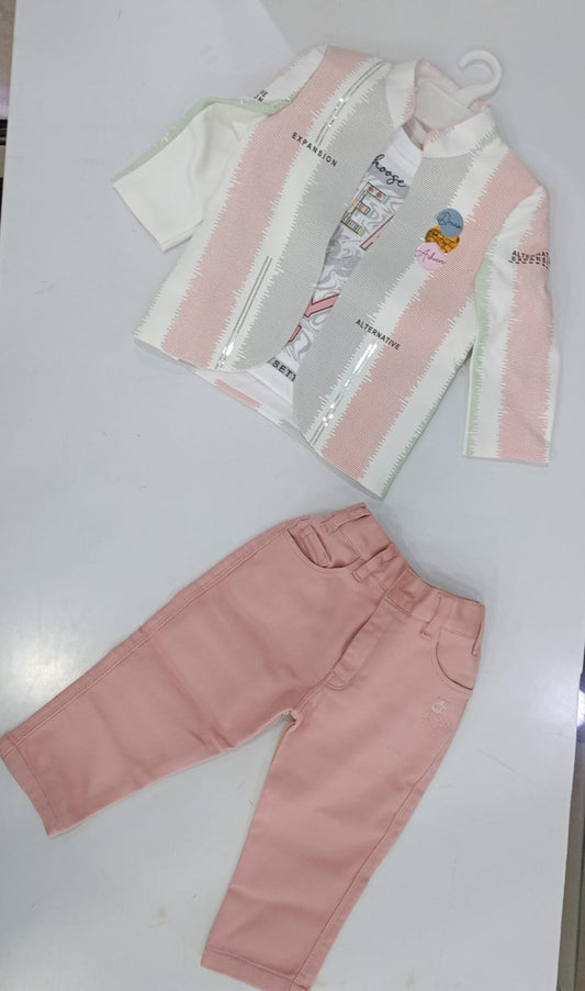 Stylish Striped Jacket & Pant Set – 1 to 4 Years (2 Colors)