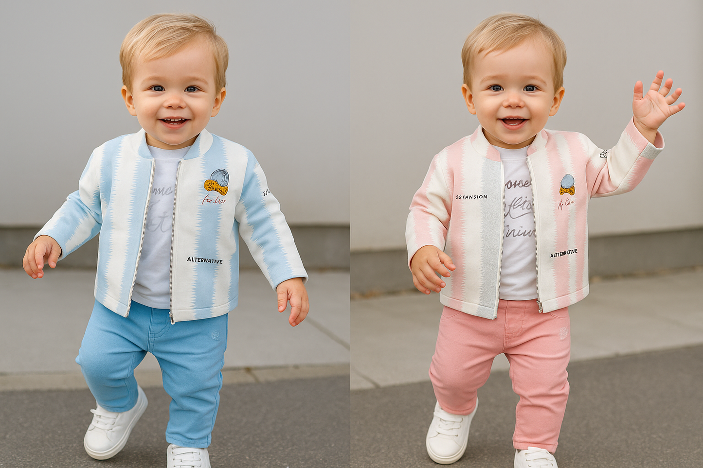 Stylish Striped Jacket & Pant Set – 1 to 4 Years (2 Colors)