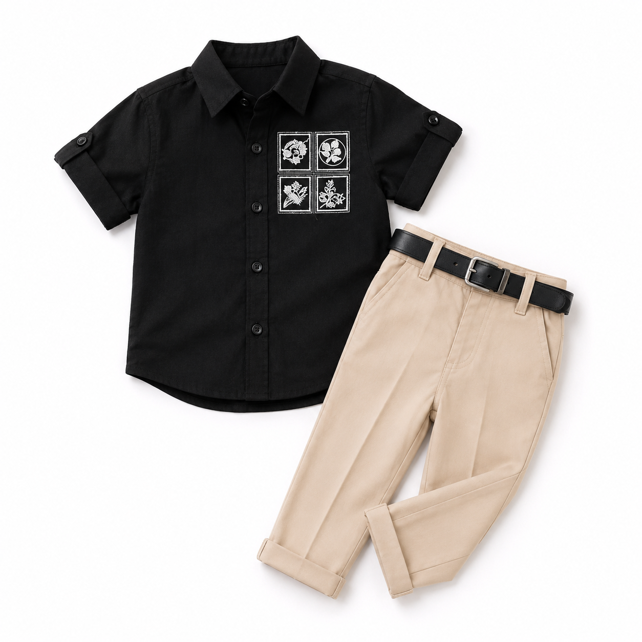 Boys Embroidered Shirt Set