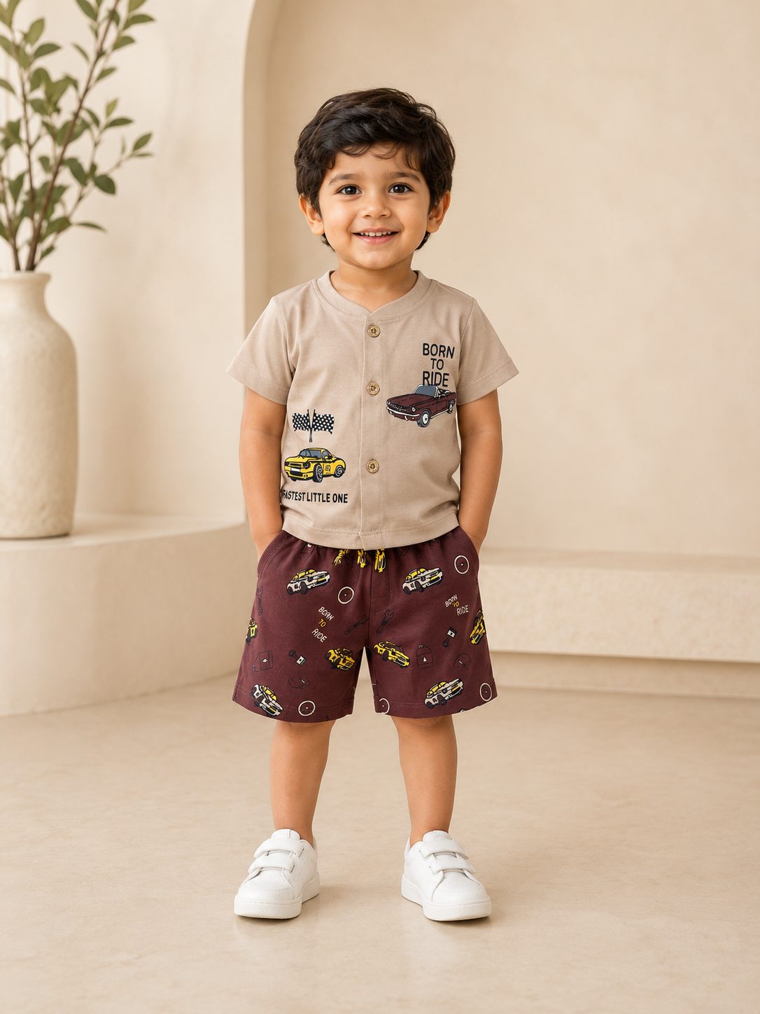 Boys Born To Ride Racing Car Coord Set