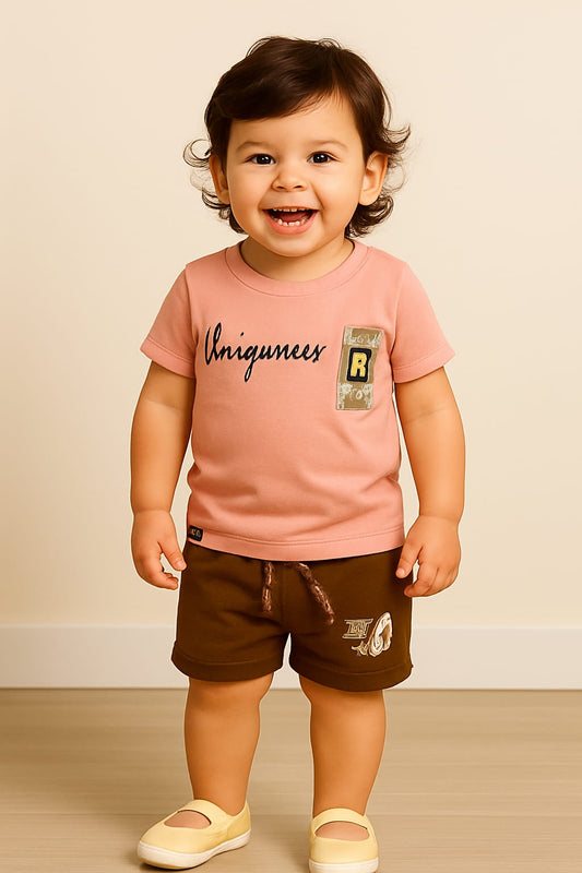 Boys Summer Coord Set – Blue & Peach