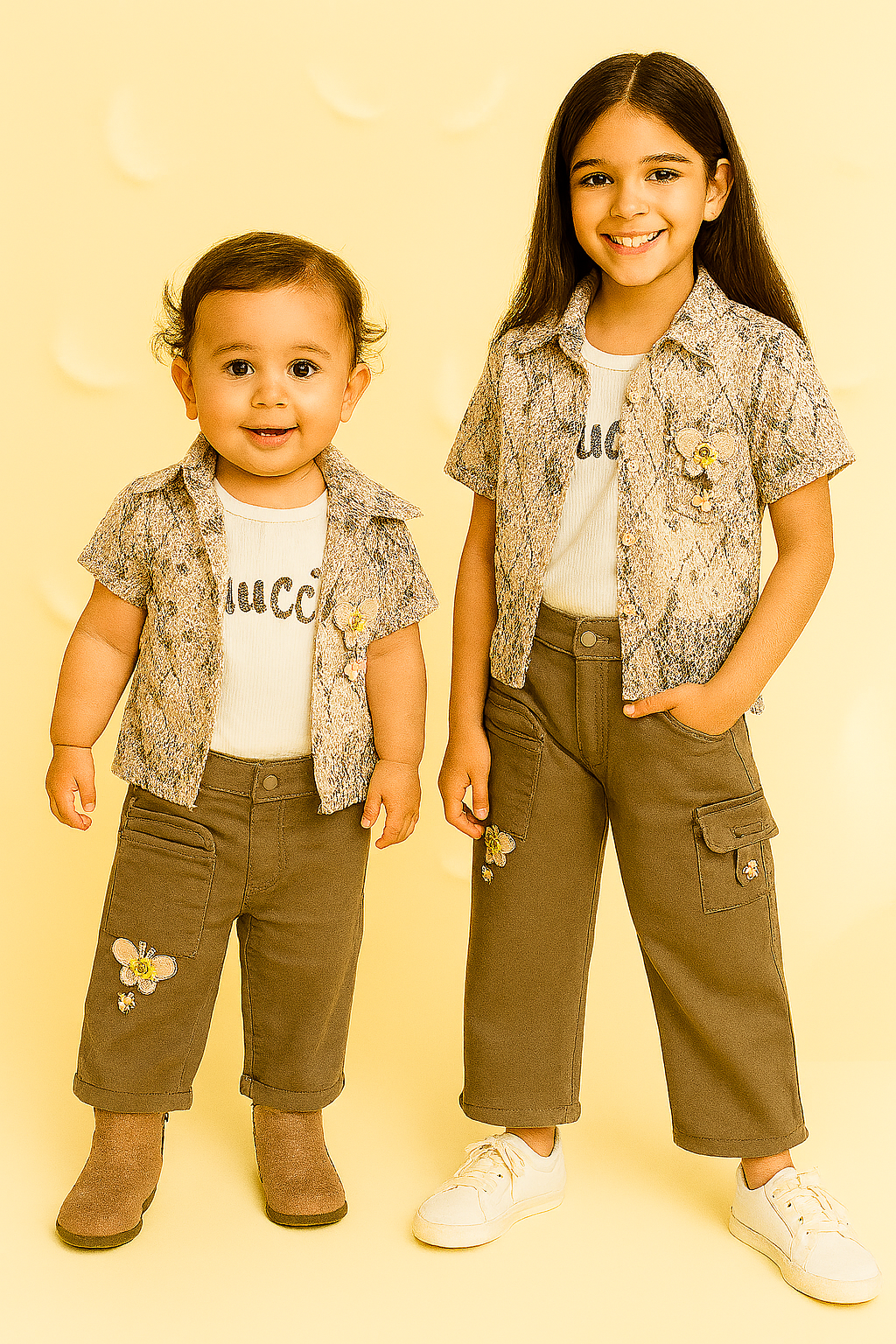 Printed Shirt & Patch Pocket Pant Set – Girls Western Style