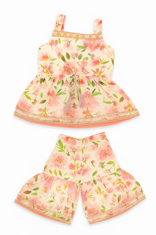 Peach Blossom Sarara Set – Baby Girl Ethnic Outfit