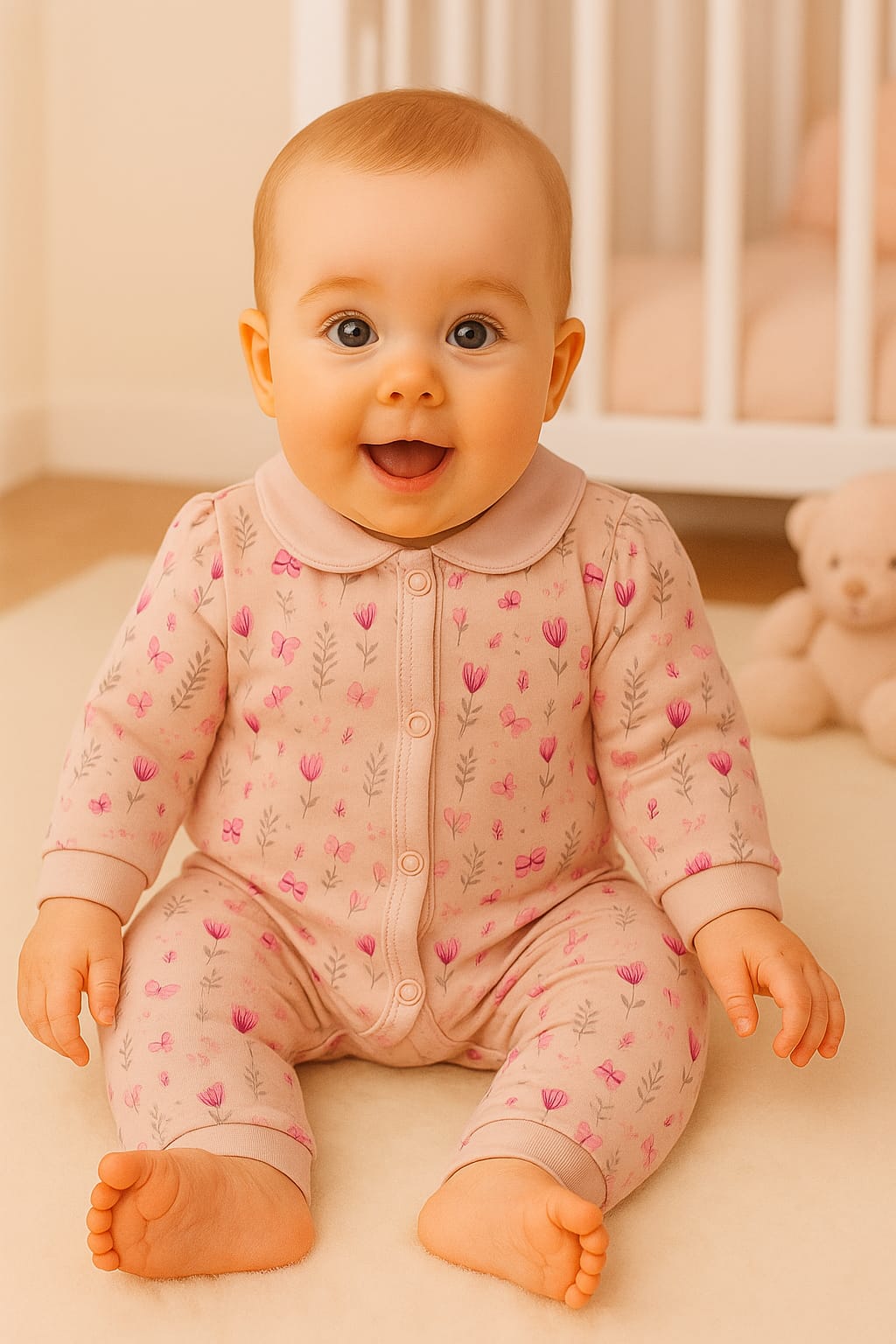 Baby Full-Sleeve Cotton Romper – 6 Colors & Prints