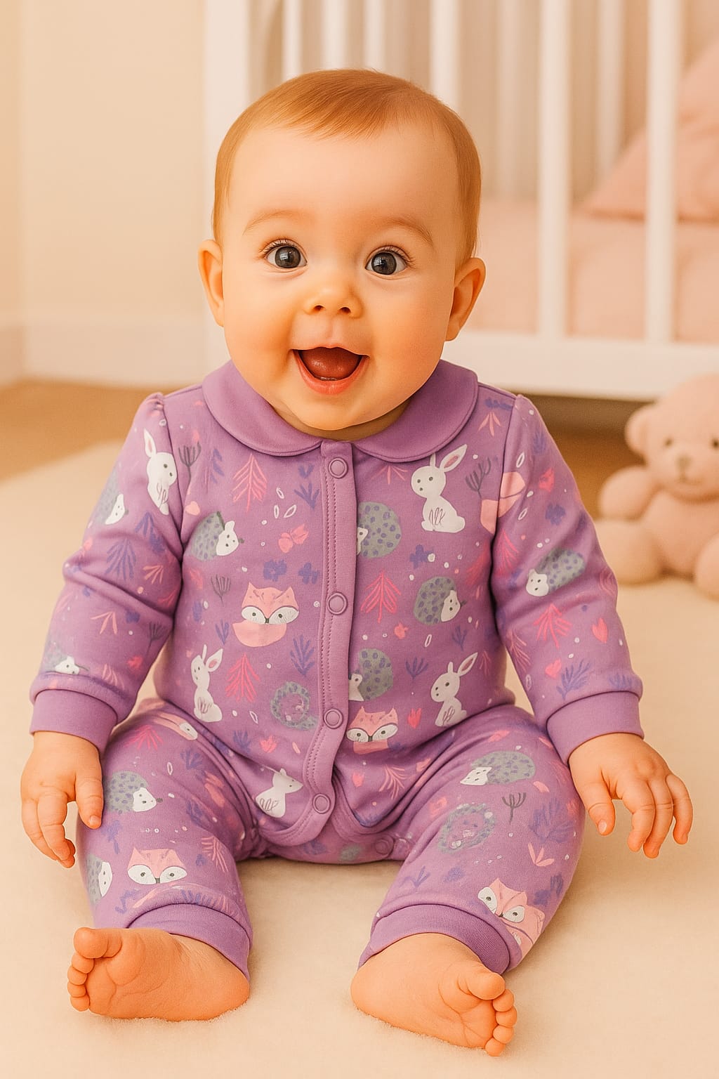 Baby Full-Sleeve Cotton Romper – 6 Colors & Prints