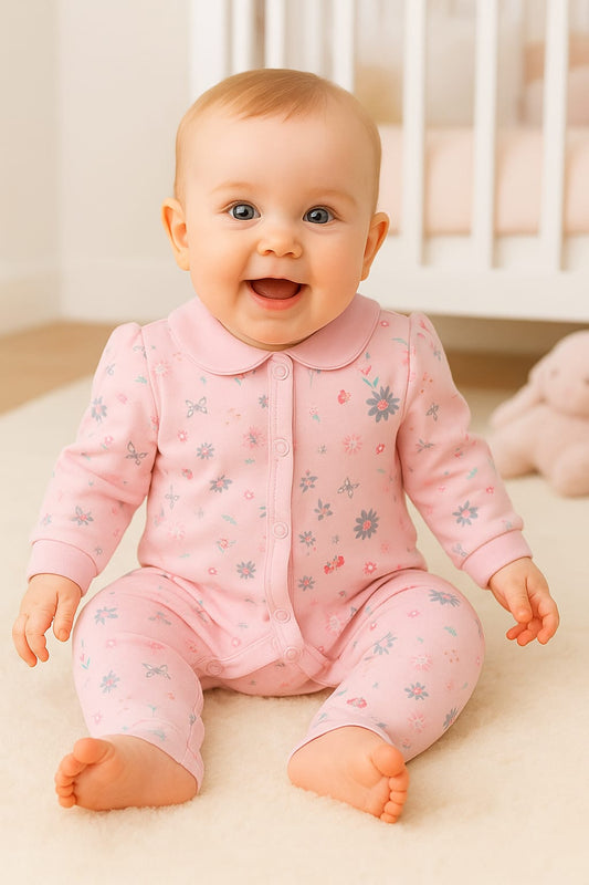 Full Sleeve Cotton Baby Romper – 6 Colour Variants – Unisex, Soft & Breathable