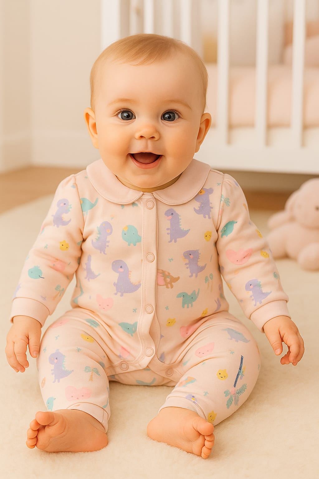 Full Sleeve Cotton Baby Romper – 6 Colour Variants – Unisex, Soft & Breathable