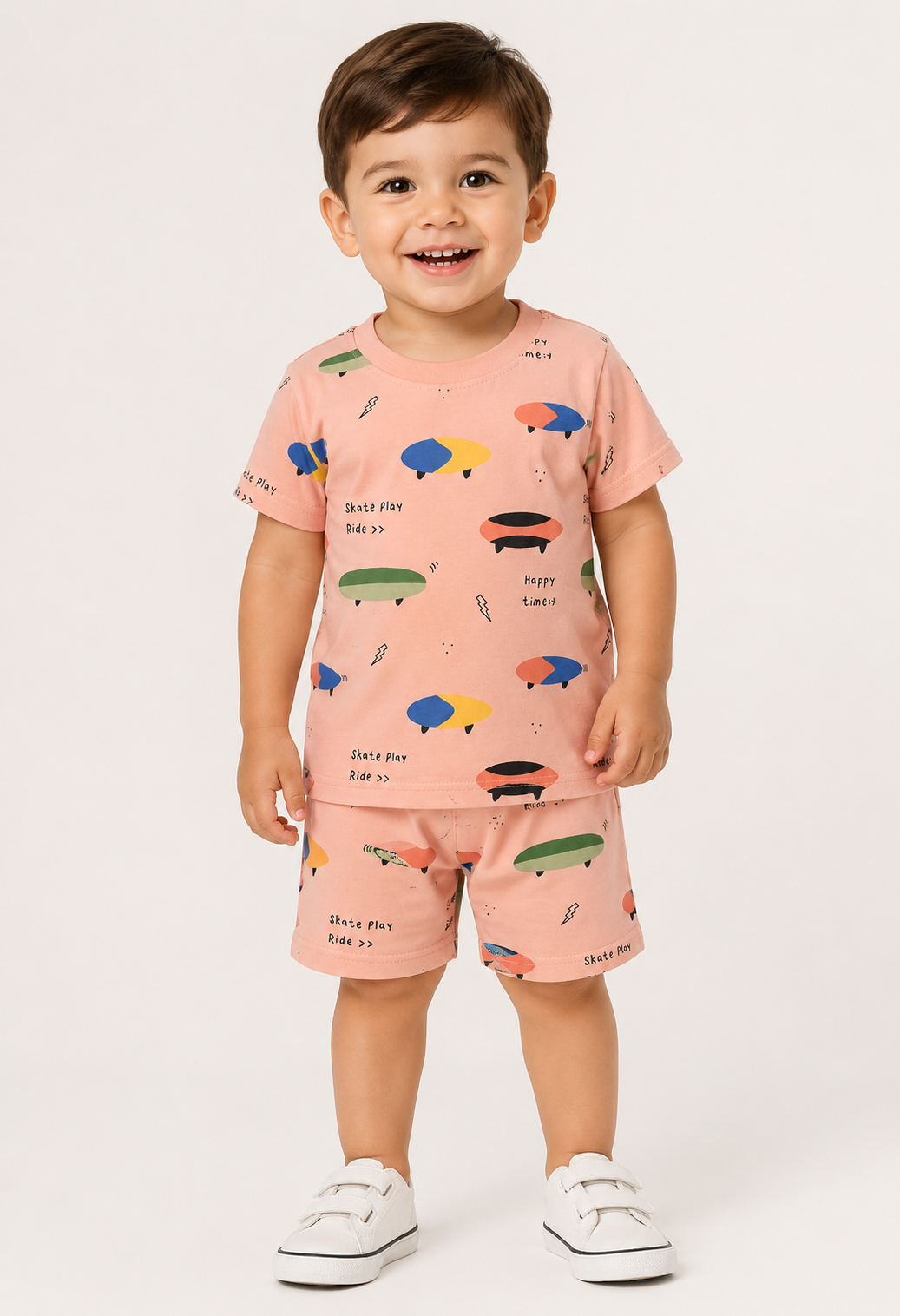 Skate Play Ride All-Over Print Tee & Shorts Set