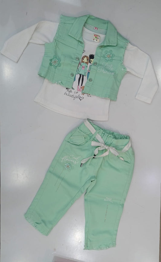 Baby Girl 3-Piece Fashion Set – Mint Green & More