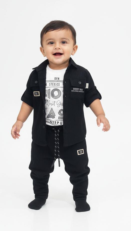 Stylish Black Co-Ord Set for Boys (1–5 Years)