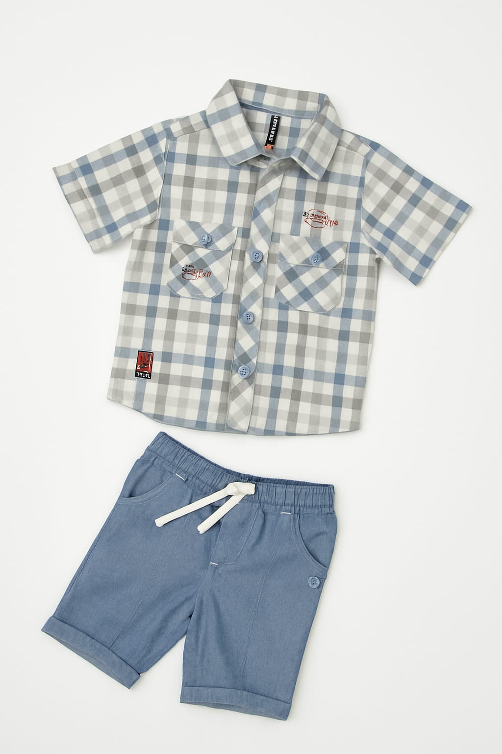 Stylish Summer Plaid Shirt & Shorts Set