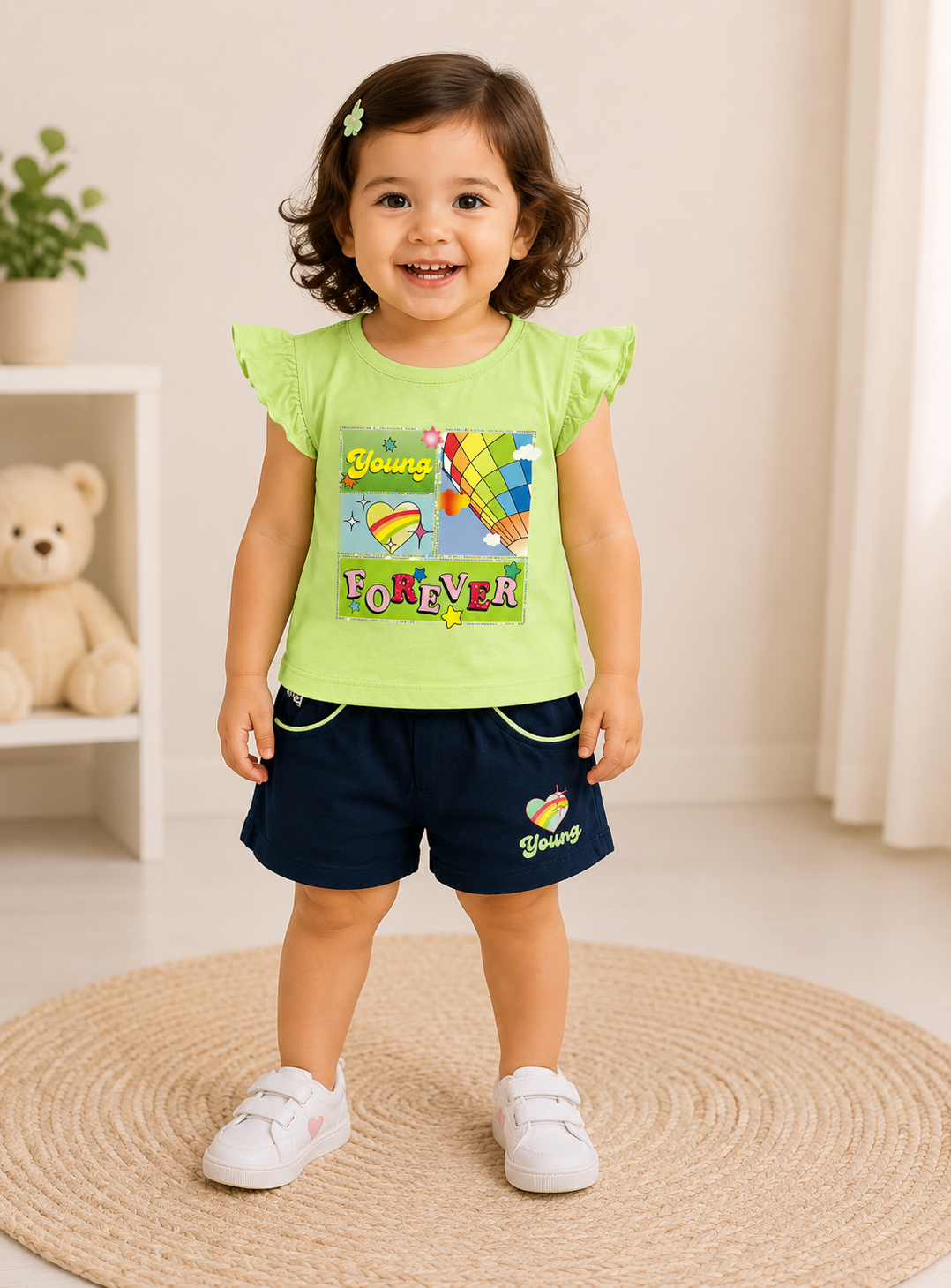 Young Forever Flutter Tee & Shorts Set