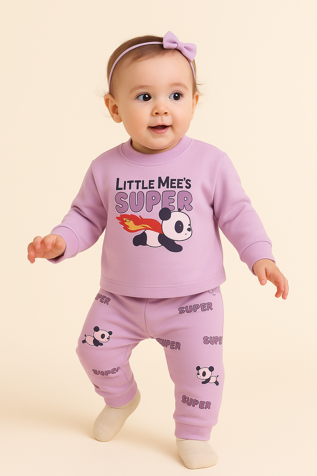Little Mee's Super Panda Nightwear Set – 100% Cotton