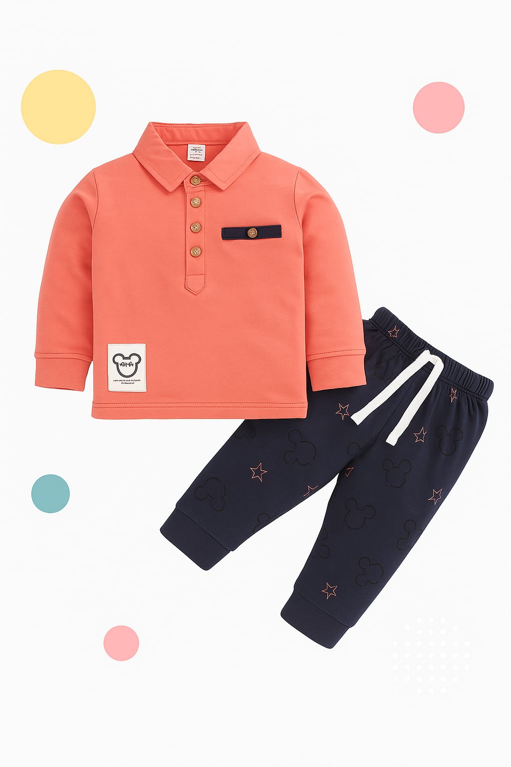 Charming Cream & Teal Toddler Outfit Set