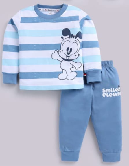 "Smile Please" Striped Baby Coord Set – Boys & Girls