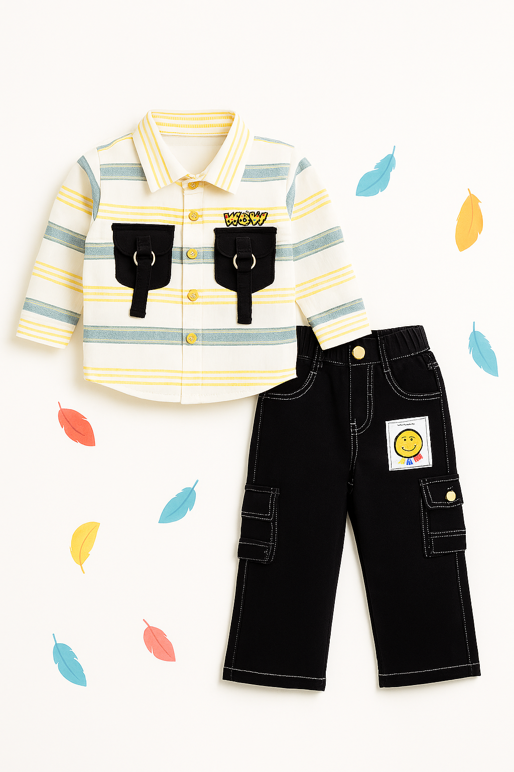 Striped Shirt & Cargo Pants Co-ord Set – Classic Cool