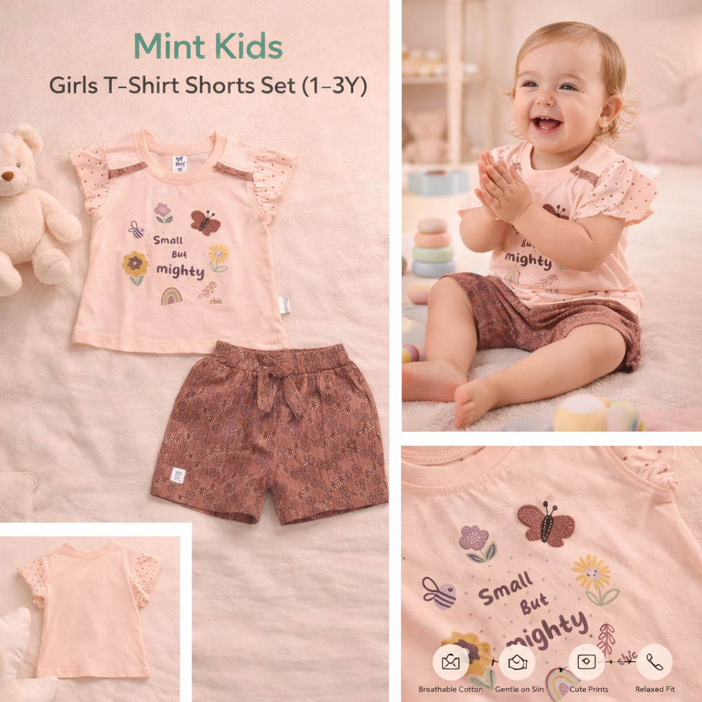 Mint Kids Girls T-Shirt Shorts Set (1โ3Y)