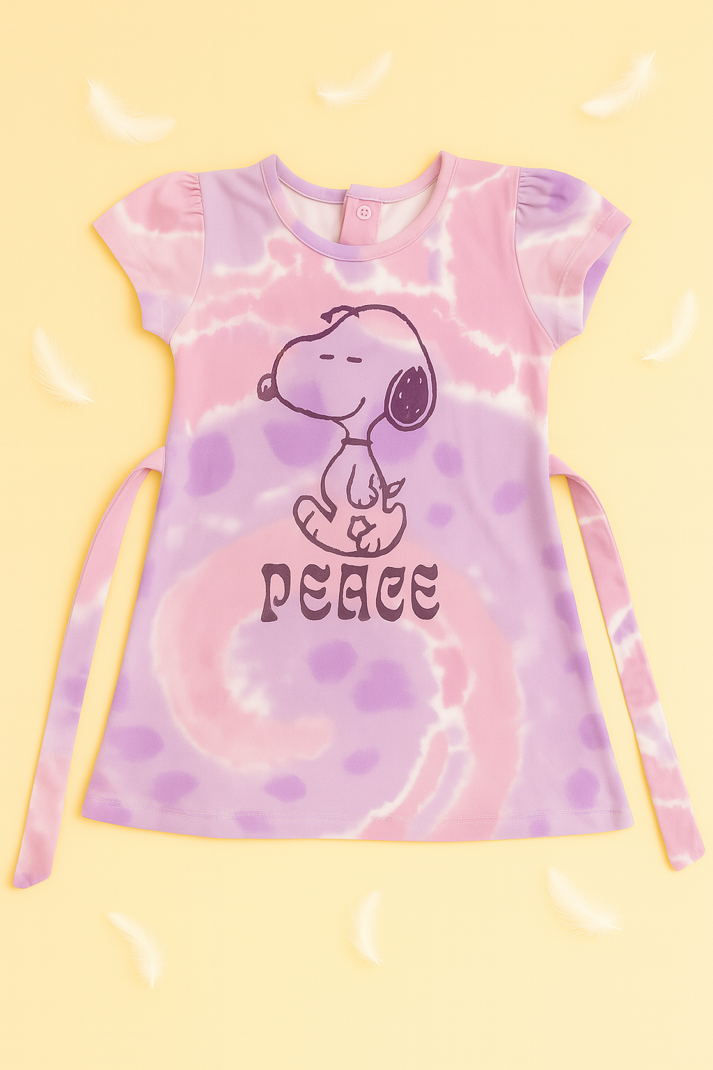 Peanuts Peace Tie-Dye Frock – Pink & Lavender