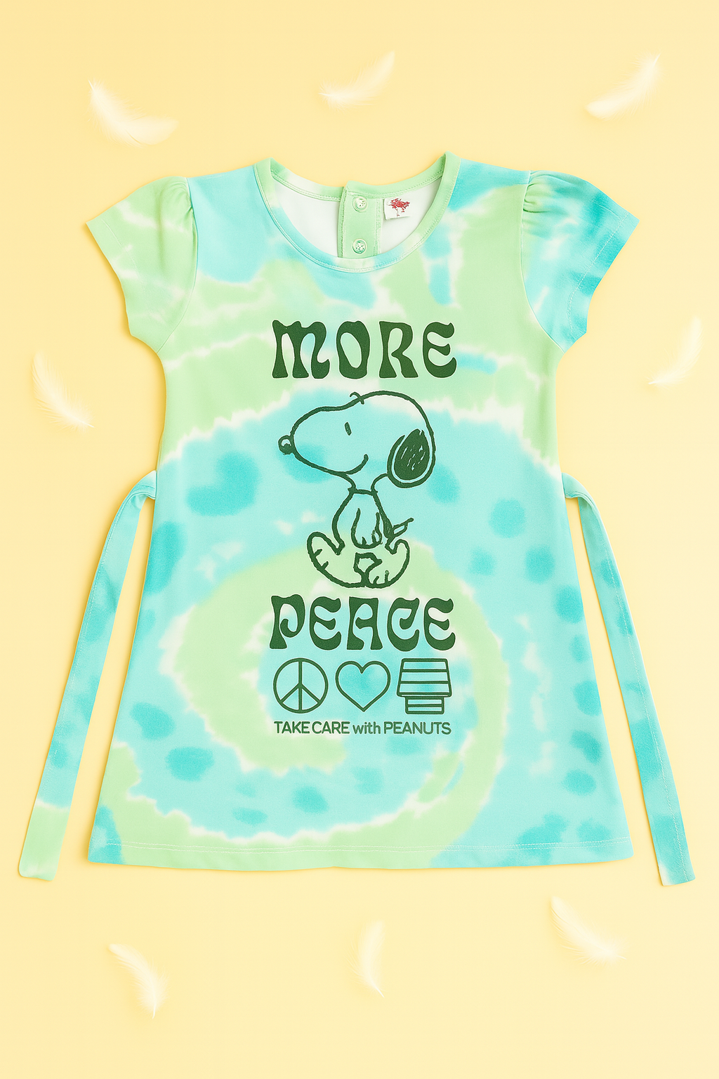 Peanuts Peace Tie-Dye Frock – Pink & Lavender