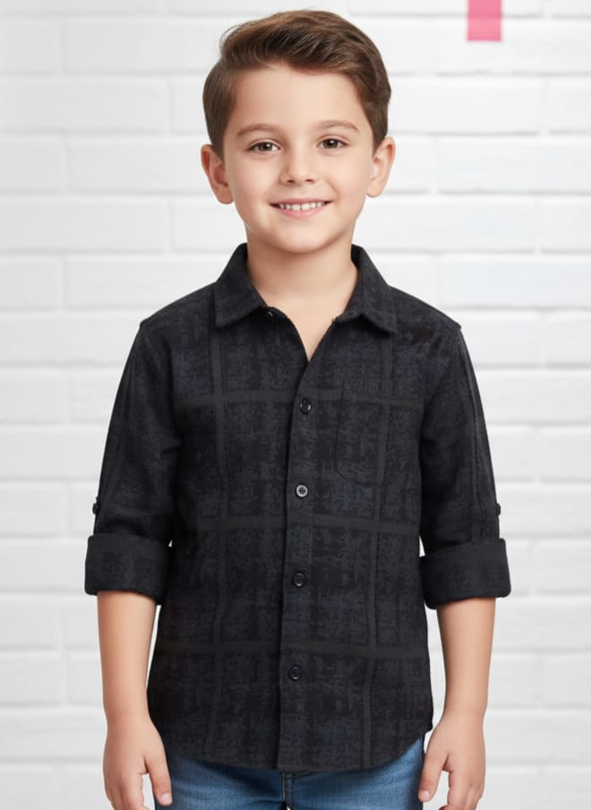 Boys Black Checkered Shirt – 6Y to 17Y