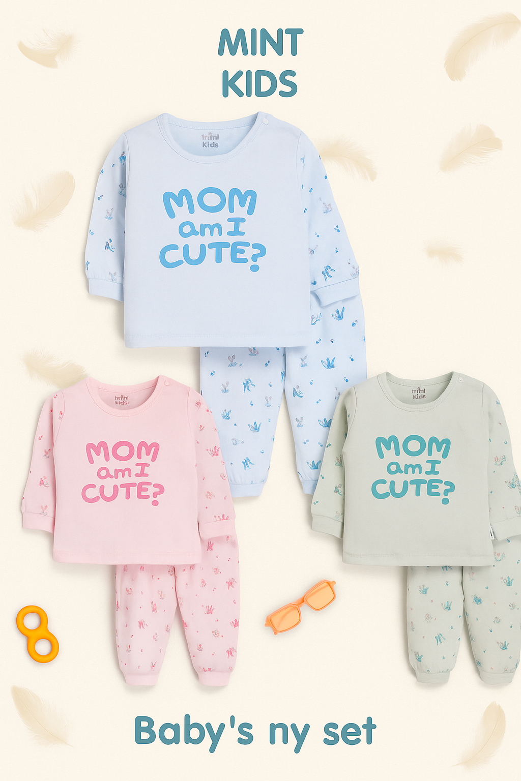 "Mom, Am I Cute?" – Soft Sinker Cotton Baby Set