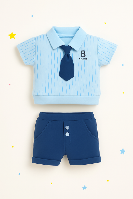 Stylish Baby Boy Polo Short Sets with Ties
