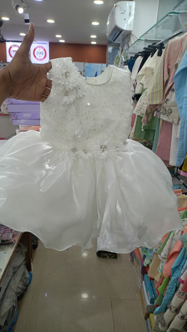 Mint Kids White Floral Party Dress