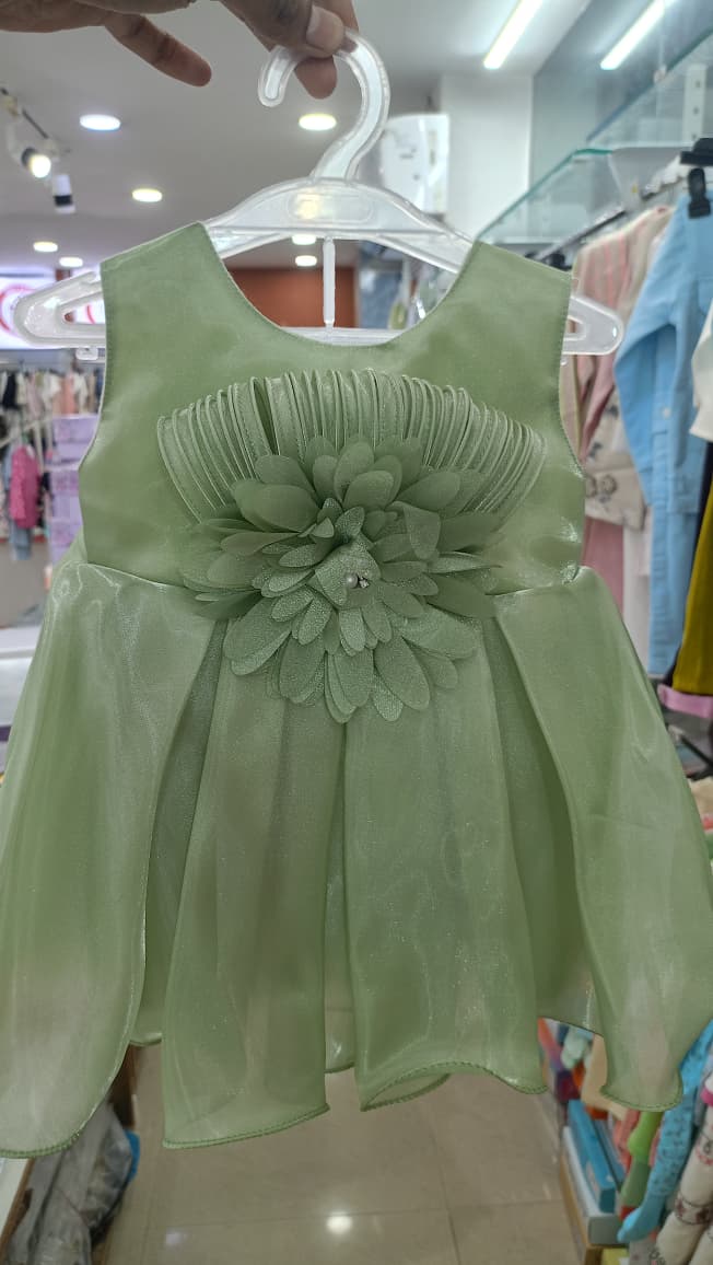 Mint Kids Sage Green Floral Dress