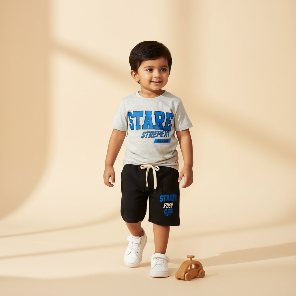 Zara Kids Style Toddler Coord Set Mockup