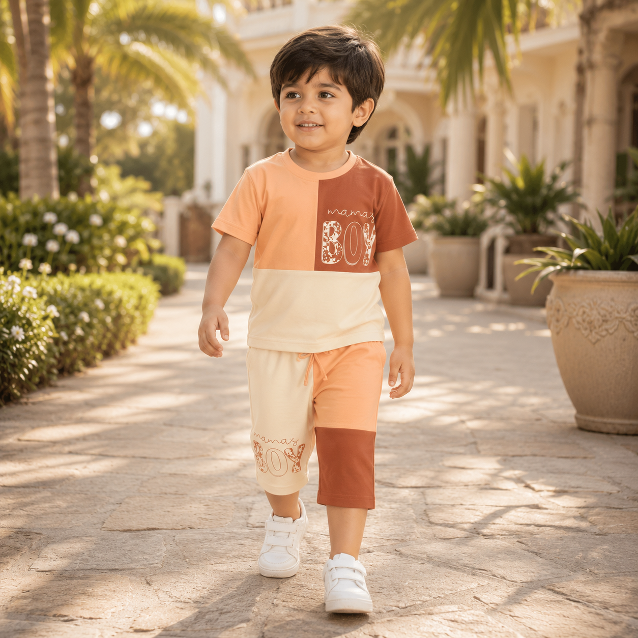 Mama's Boy Colourblock T-Shirt & Shorts Set