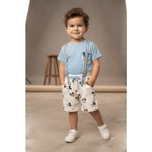 Mickey Mouse Tee & Suspender Shorts Set