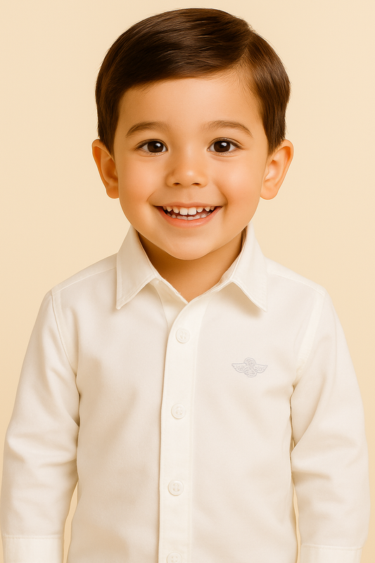 Classic White Formal Shirt for Boys – Full Sleeve