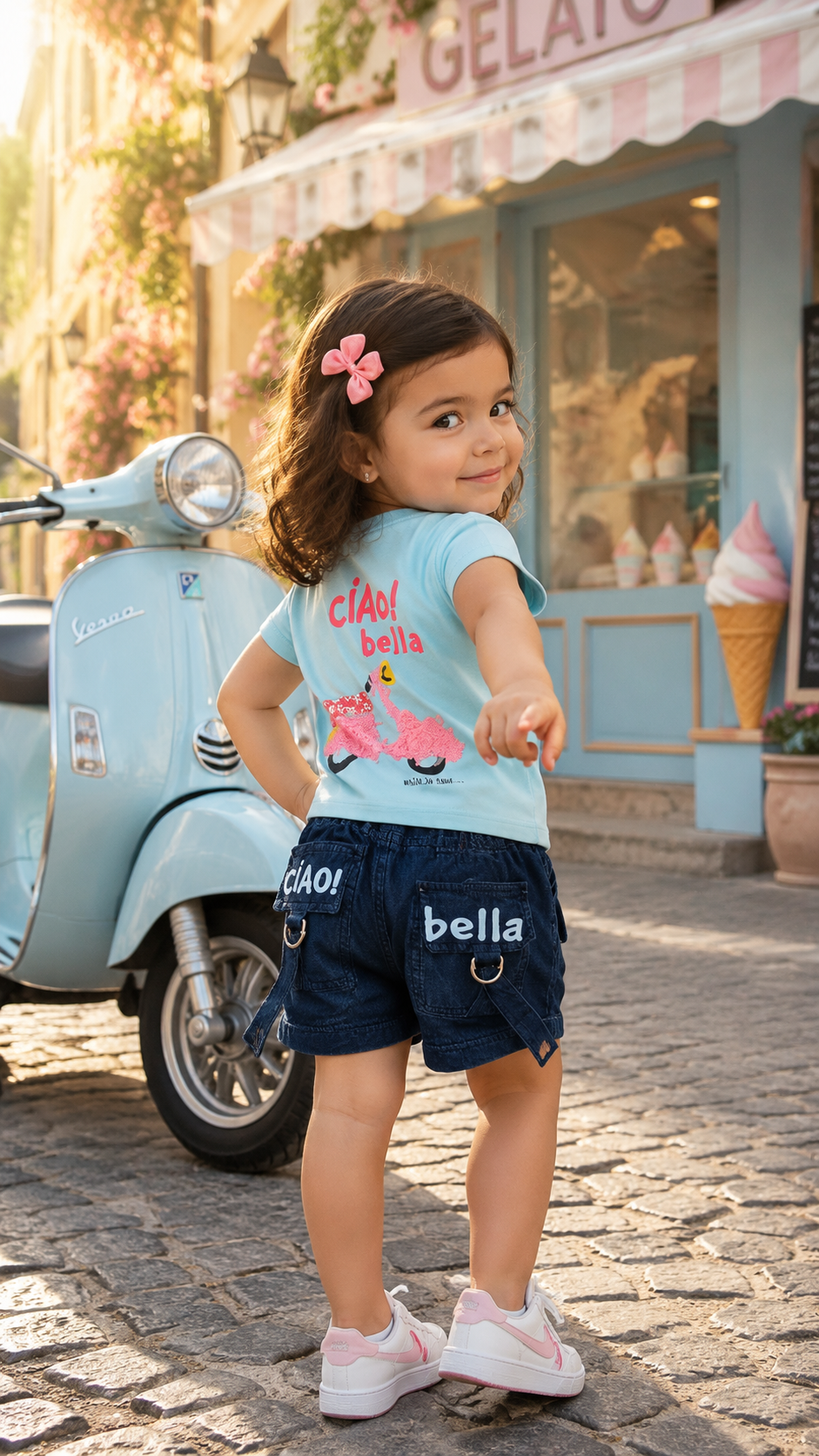 Ciao Bella Tee & Denim Shorts Set