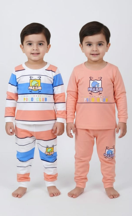 Boys Polo Club Nightwear Set – Pack of 2 (1–3 Years)