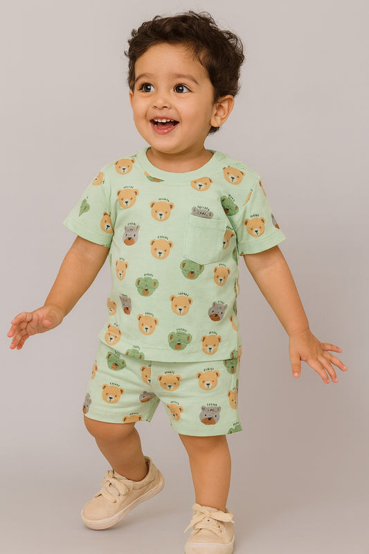 Cartoon & Graphic Print T-Shirt & Shorts Sets