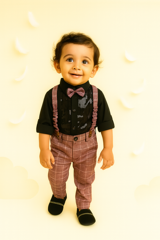 Dapper Wine Checkered Party Set