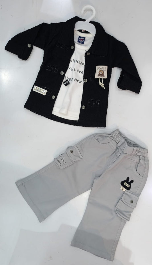 Black & Grey Bunny Patch Winter Set