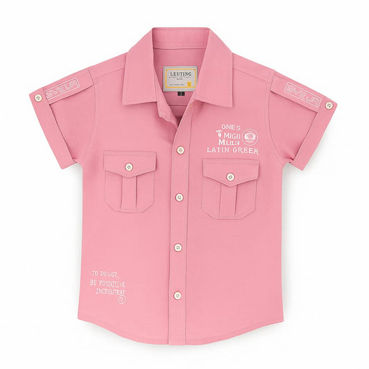 Pink Cotton Shirt for Boys – Playful Casual Wear