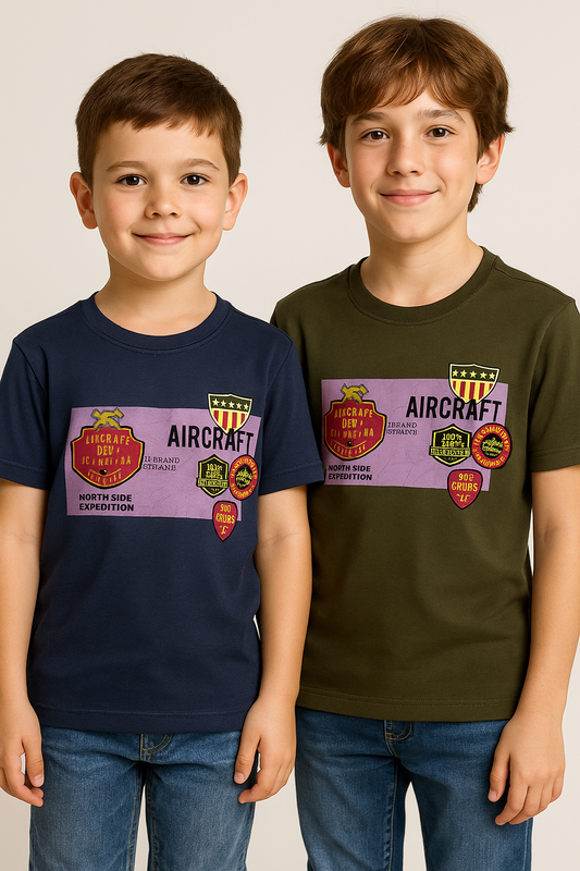 Boys "Aircraft Division" Adventure Badge T-Shirts