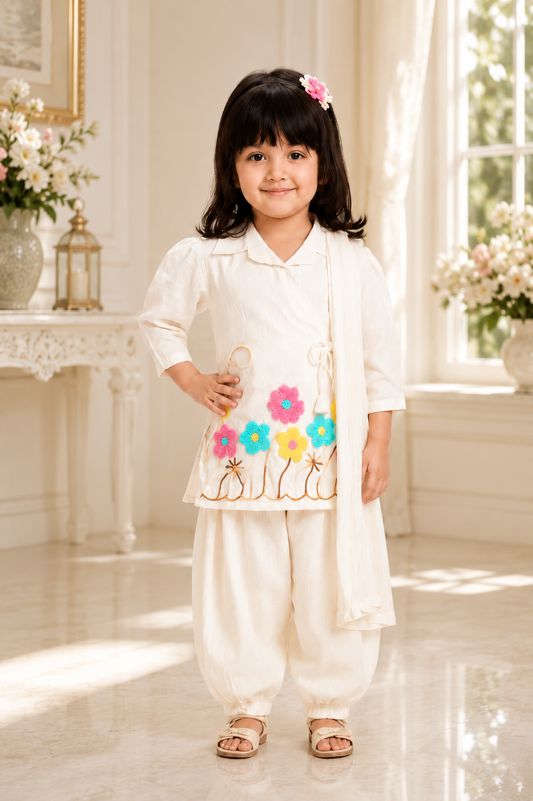 Floral Embroidered Angrakha Coord Set