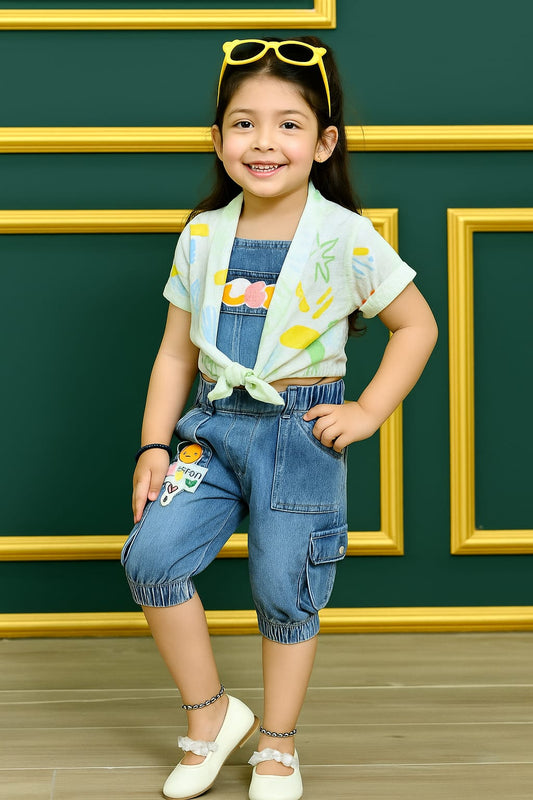 Sunshine Denim Dungaree Set – Girls (1–3 Years)
