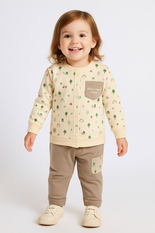 Baby Printed Sweatshirt & Jogger Set – Home Sweet Home Design