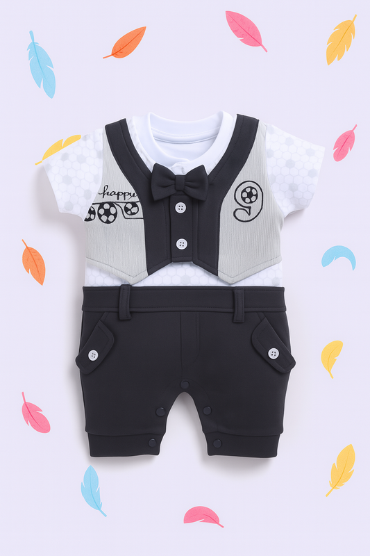 Dapper Olive Green Suspender Romper for Baby Boys