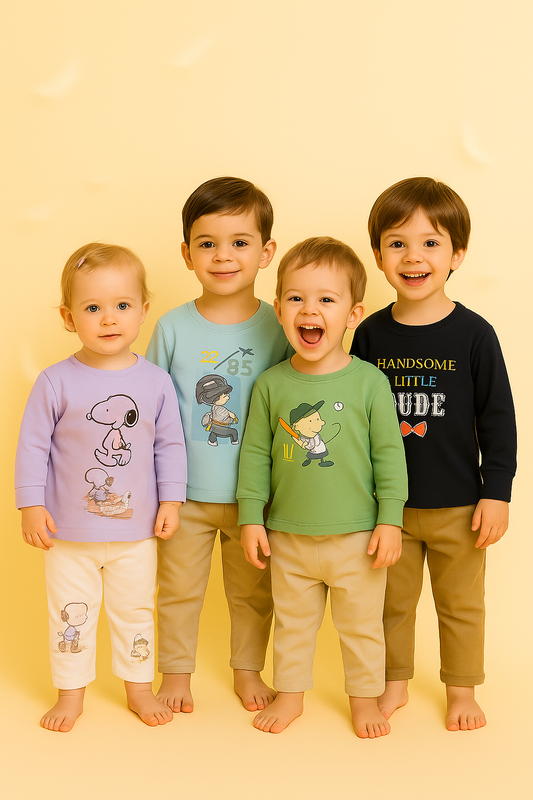Playful  Cotton T-shirts – Boys & Girls Full Sleeve