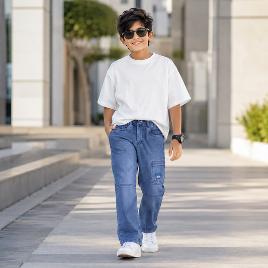Blue Cargo Denim Jeans